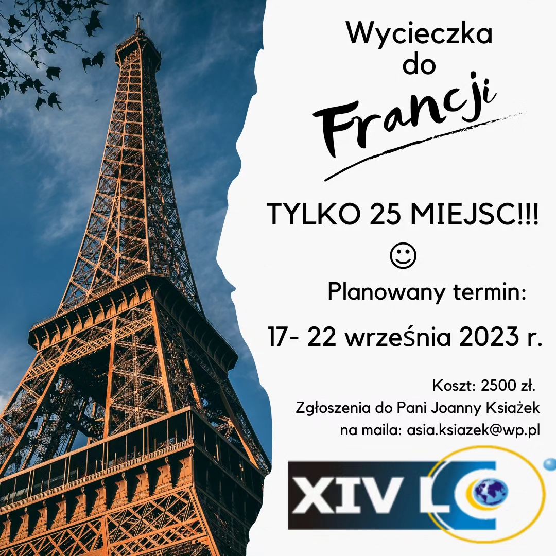 Wycieczka do Francji - zgłoszenia.