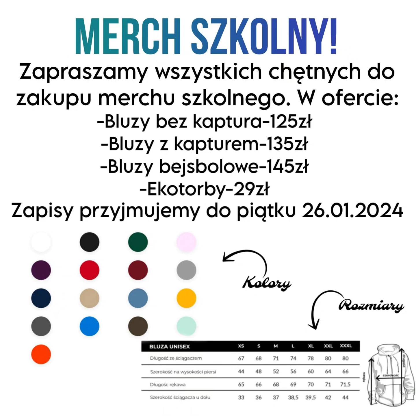 Bluzy szkolne.